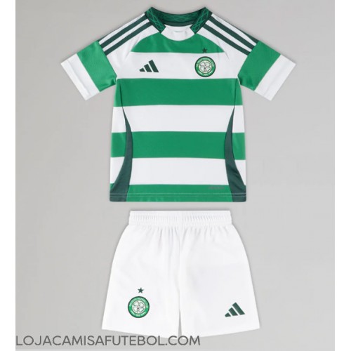 Camisa de Futebol Celtic Equipamento Principal Infantil 2024-25 Manga Curta (+ Calças curtas)